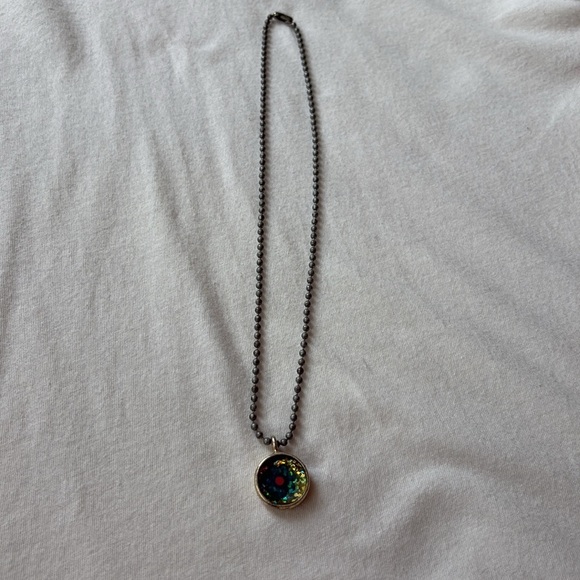 Vintage July Blue Birth Flower Necklace. Y2K - Picture 2 of 4